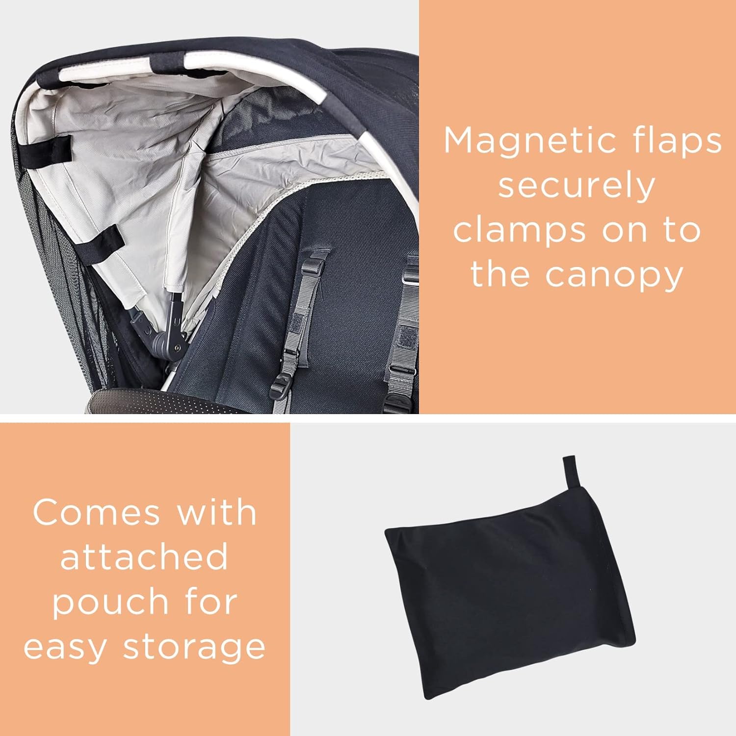 Amazing Baby Stroller Sun Shade Cover | Stroller Shade Extender for Sun | Canopy Extender with Full Coverage | Universal Baby Sunshade Accessories for Summer | Bug Net Protection Cover Attachment for Outdoor - Image 4