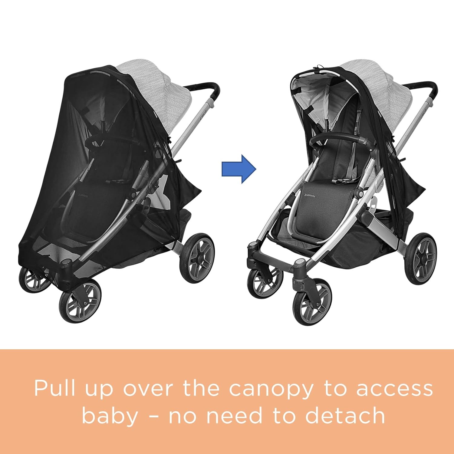 Amazing Baby Stroller Sun Shade Cover | Stroller Shade Extender for Sun | Canopy Extender with Full Coverage | Universal Baby Sunshade Accessories for Summer | Bug Net Protection Cover Attachment for Outdoor - Image 6