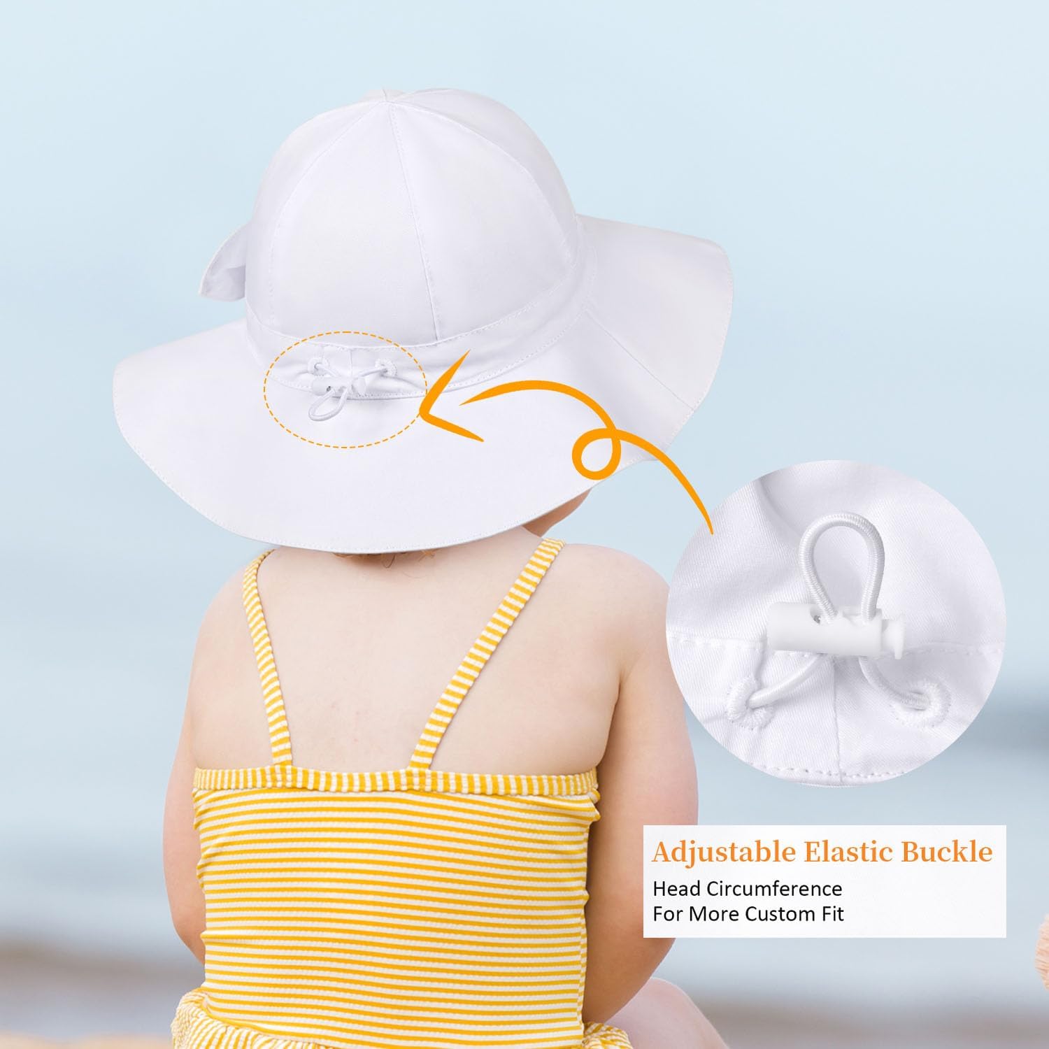Top Features Baby Girl Sun Hat Summer Foldable Beach Hats with UPF50+ Sun Protection Wide Brim Toddler Bucket Hat Cap - Image 6