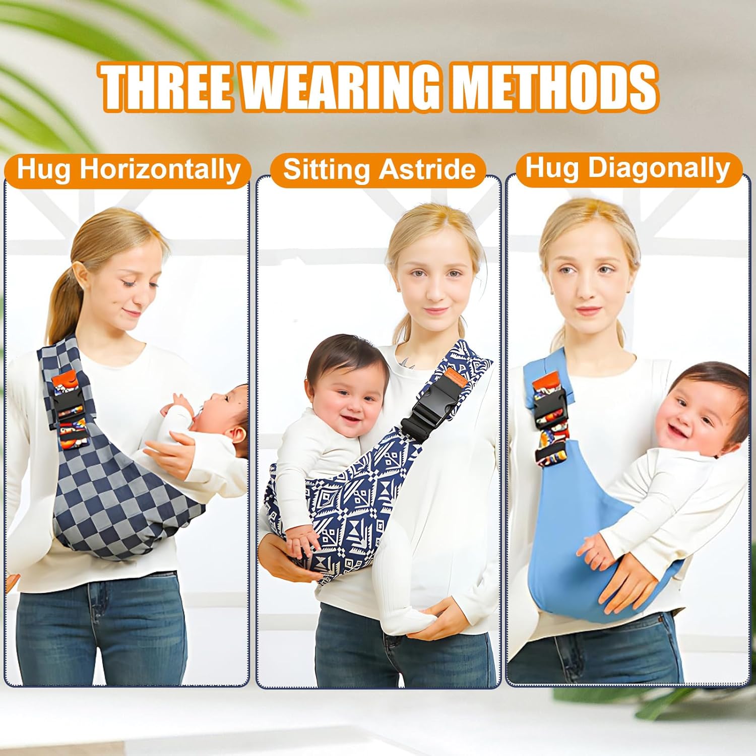 Amazing Baby Sling Carrier Newborn to Toddler Adjustable One-Shoulder Design with Hip Seat Support, Labor-Saving Baby Wraps Carrier 10-30 lbs(Black Sailboat) - Image 5