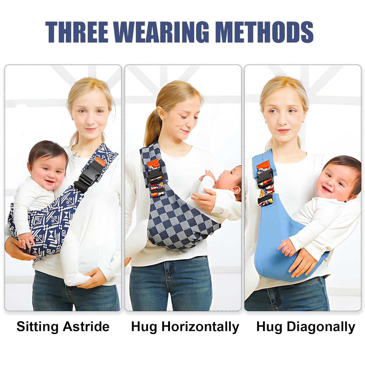 Amazing Baby Sling Carrier,Baby Sling,Toddler Carrier,Adjustable and Non-Slip Hip Seat Carriers Carrying 10-30 lbs(Square) - Image 4