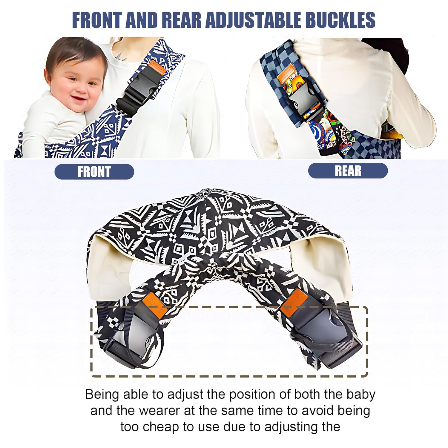 Amazing Baby Sling Carrier,Baby Sling,Toddler Carrier,Adjustable and Non-Slip Hip Seat Carriers Carrying 10-30 lbs(Square) - Image 5
