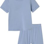 ACESTAR Baby Boys Girls Short Summer Pajamas Sets Viscose from Bamboo Toddler Solid 2pcs Snug Fit Pjs Kids Sleepwear Set