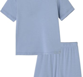 ACESTAR Baby Boys Girls Short Summer Pajamas Sets Viscose from Bamboo Toddler Solid 2pcs Snug Fit Pjs Kids Sleepwear Set