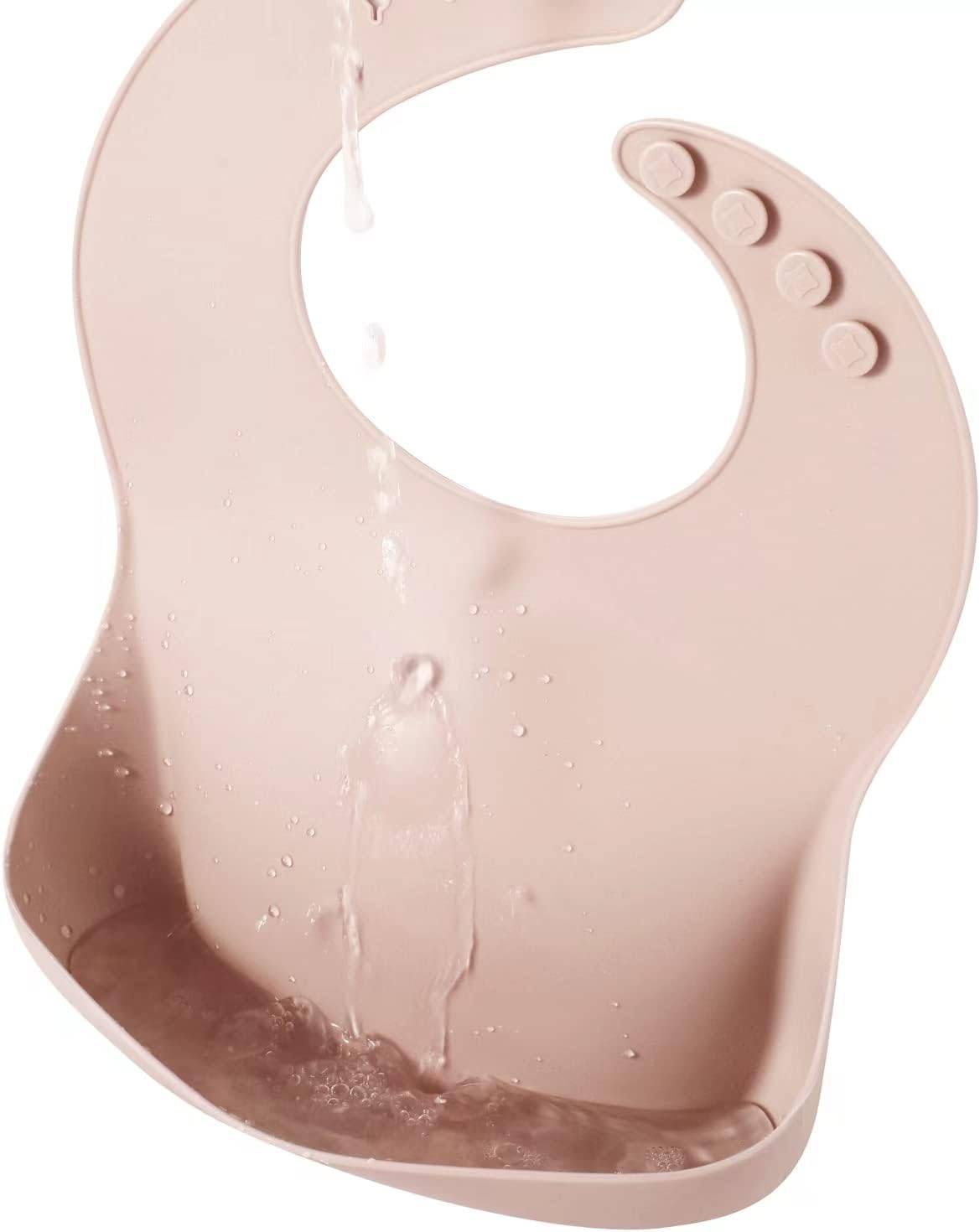 Top PandaEar Set of 3 Silicone Baby Bibs, Waterproof Soft Adjustable Bibs for Babies Toddlers 10-72 Months - Image 7