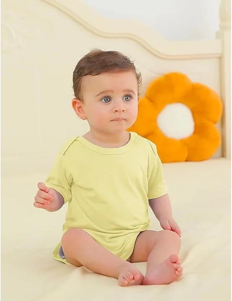 AmazingIReview Jimonda Baby Boys Girls Rayon From Bamboo Bodysuit Short Sleeve One Piece Rompers Soft Outfits Infant Newborn Clothes 0-24M - Image 4