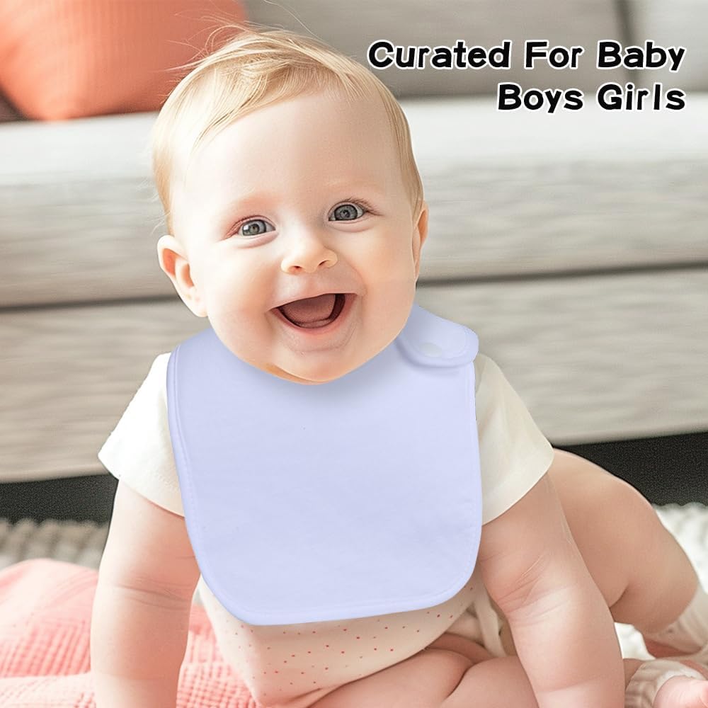 Amazing 8 Pack Baby Bibs Unisex Adjustable with Snaps Ultra Soft Absorbent Drooling Teething for Boys and Girls - Image 7
