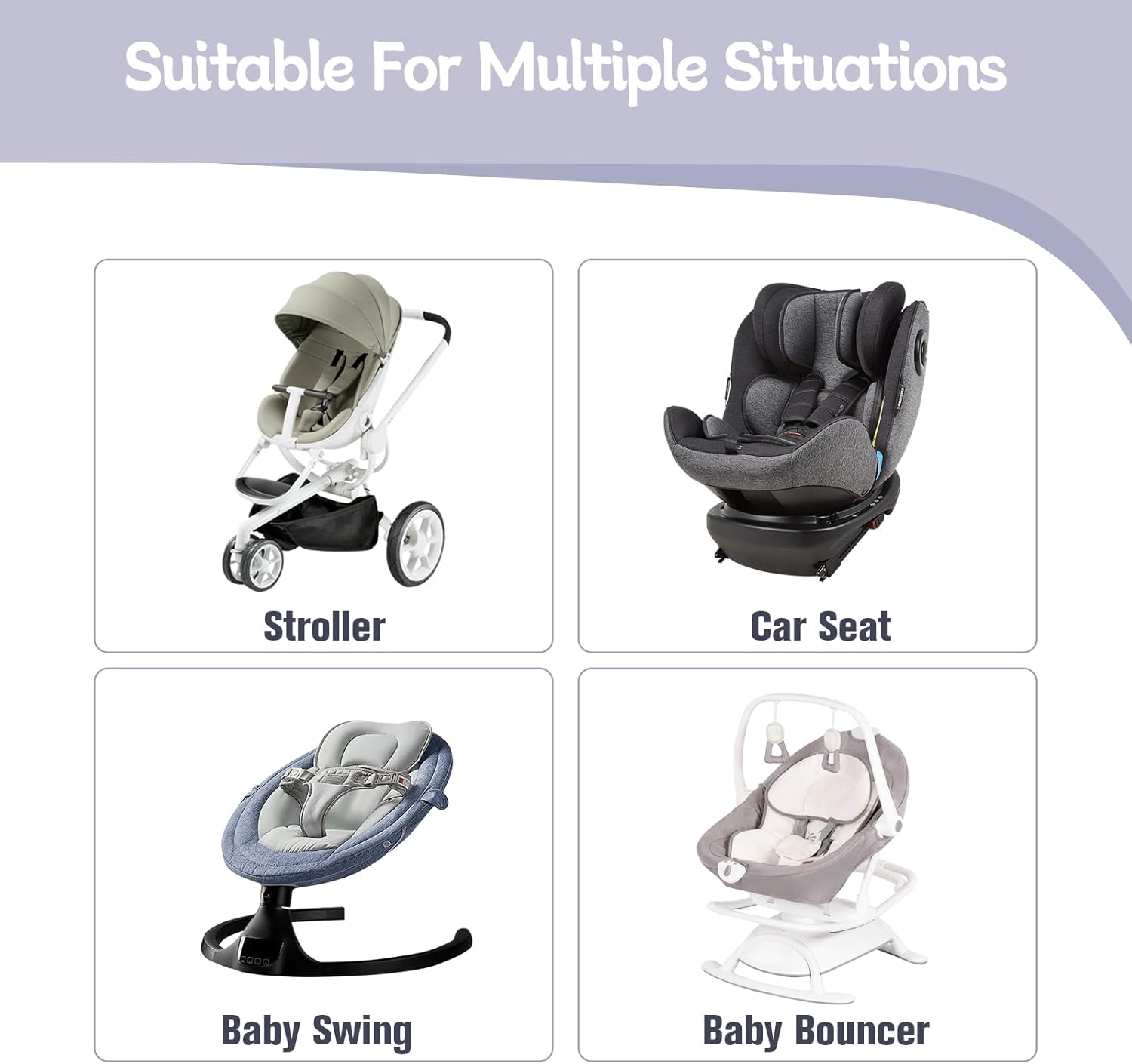 Top KAKIBLIN Stroller Cushion Toddler Car Seat Insert, Carseat Insert Support for Newborn, Baby Stroller Pillow, Baby Pad Car Seat Neck Support Cushion for Toddler (Cloud) - Image 8