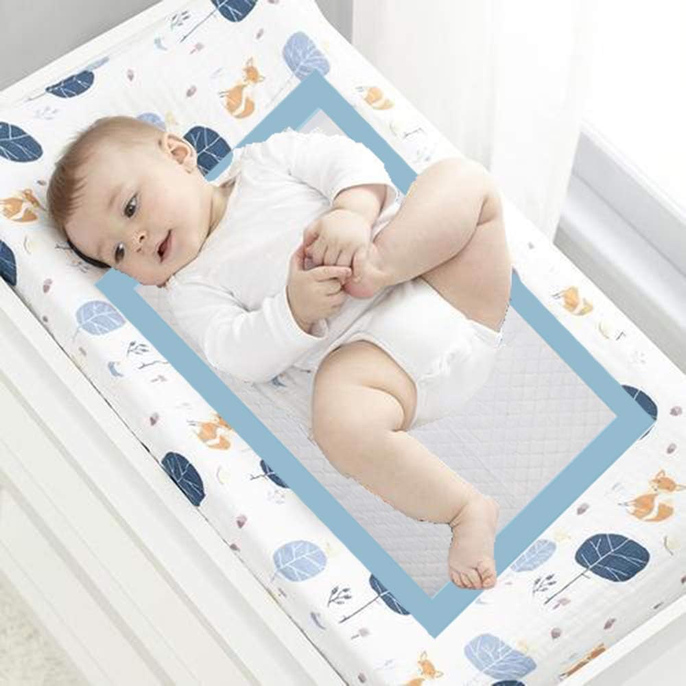 Top Organic Cotton Baby Disposable Changing Pad, 100 Count Ultra Absorbent & Waterproof Super Soft, Quilted Underpads for Baby Diaper Table & Travel 13X18 inch- Extra Thick - Image 6