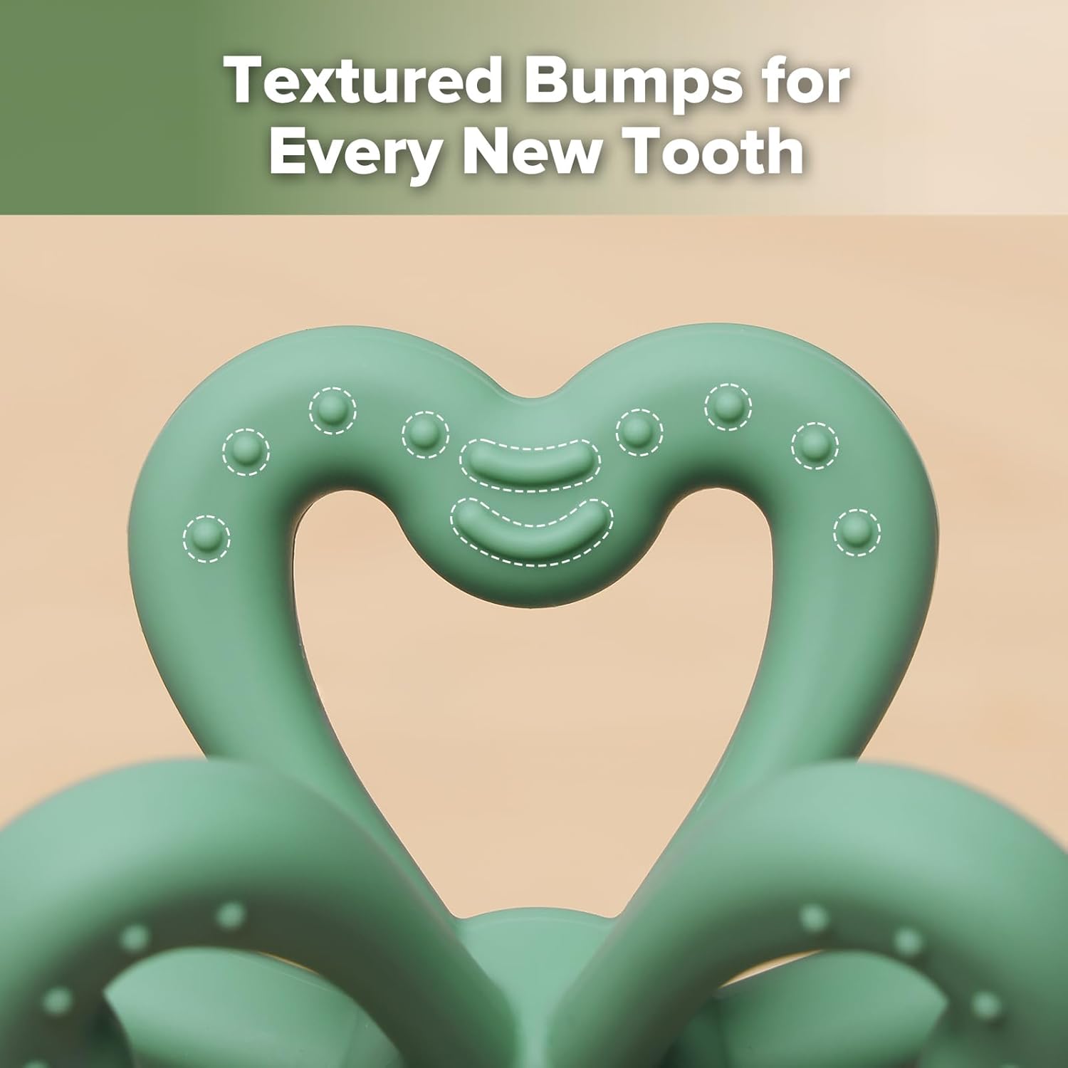 Amazing Haakaa Silicone Clover Teether - Food Grade Silicone Teething Toys for Babies 3-6 Months 6-12 Months, Soft & Easy Hold Chew Toy for Infant, BPA Free (Pea Green) - Image 3
