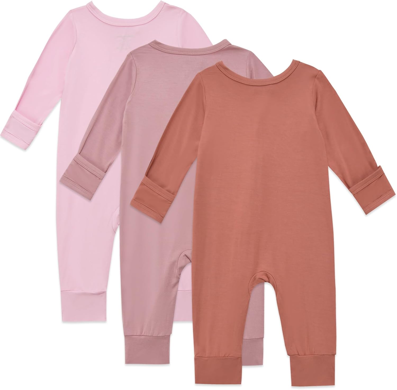 Top|Great|Best Aablexema Baby Footless Pajamas Rayon 3pcs Unisex Infant Zipper Romper with Mitten Cuffs Sleep Play PJs - Smartbabygear.online - Image 3