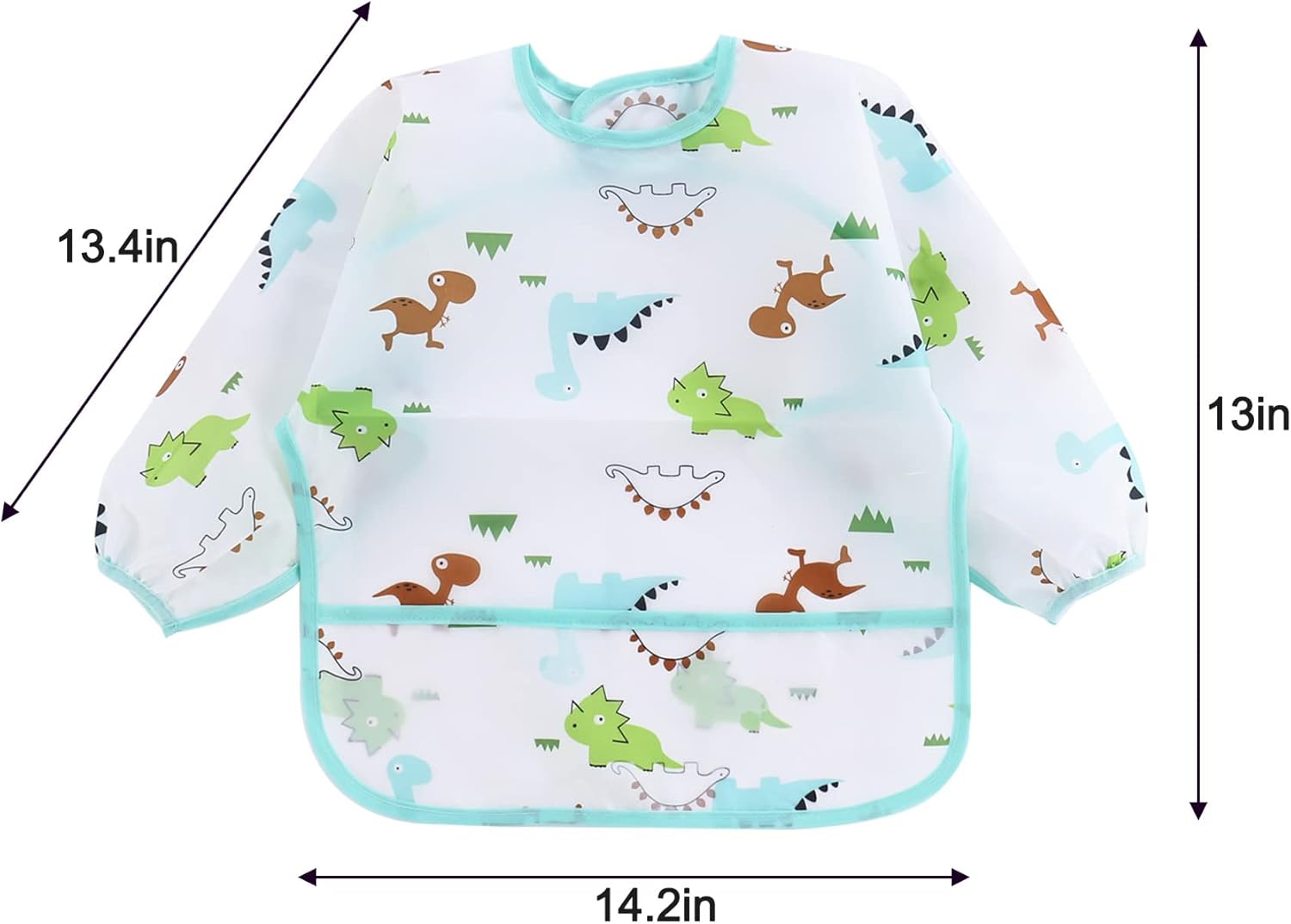 Top PandaEar 5 Pack Long Sleeve Bibs for Babies 6-24 Months, Lightweight Waterproof Toddler Smock for Eating & Messy Art, Washable Weaning Bibs with Stay-Open Pocket, Breathable & Travel-Friendly - Image 2