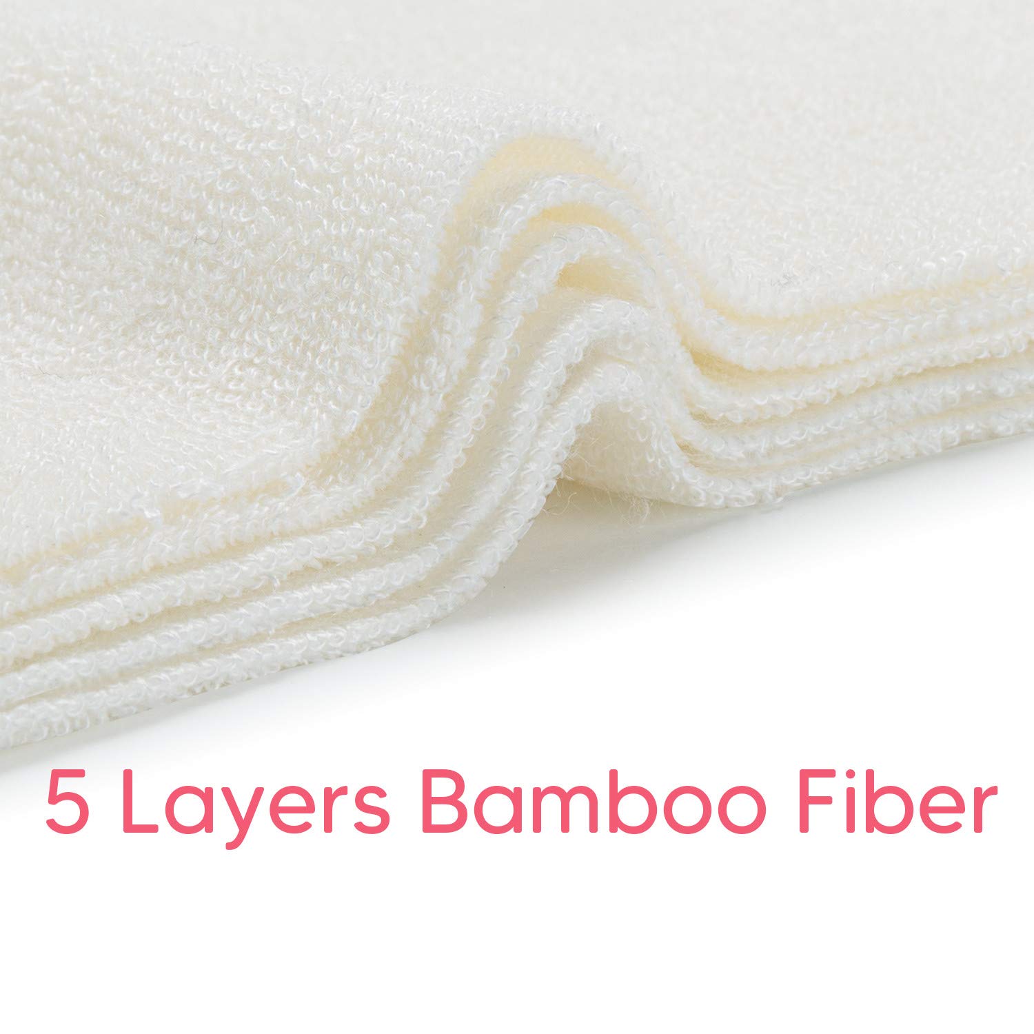 Amazing Damero 5-Layer Reusable Diapers Baby Inserts, 12PCS Cloth Diaper Inserts with an Extra Storage Bag - Image 2