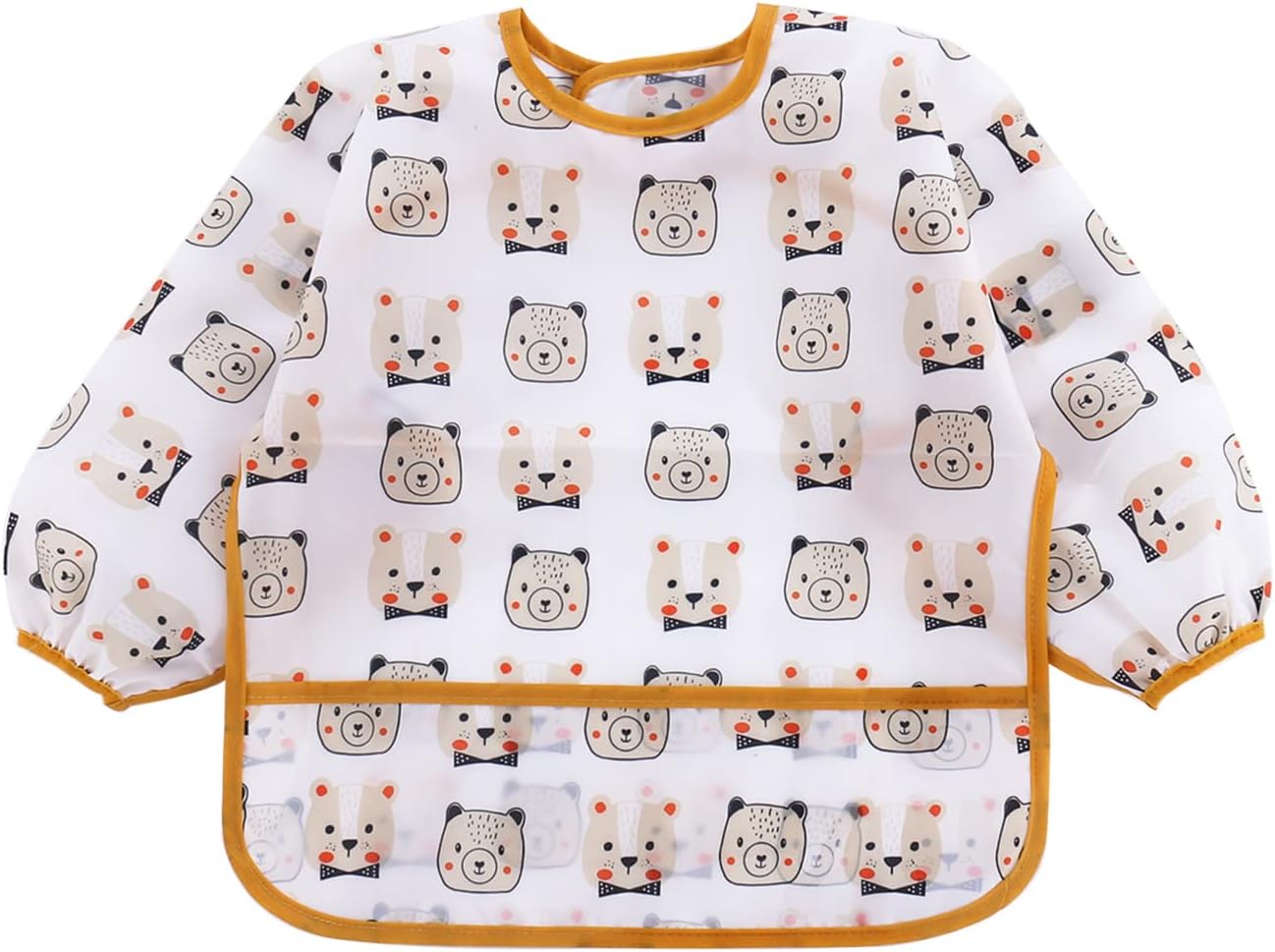 Top PandaEar 5 Pack Long Sleeve Bibs for Babies 6-24 Months, Lightweight Waterproof Toddler Smock for Eating & Messy Art, Washable Weaning Bibs with Stay-Open Pocket, Breathable & Travel-Friendly - Image 5