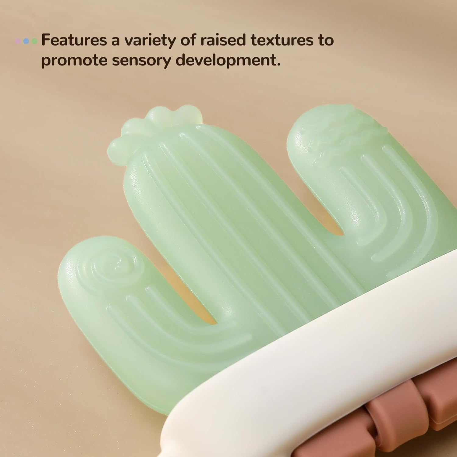 Amazing 2 Pcs Baby Teether Toy - Water Fillable Teething Relief for Infants 0-12 Months, Silicone Baby Teething Toys Chill Teether, Cools & Massages Sore Gums (Green Cactus) - Image 5