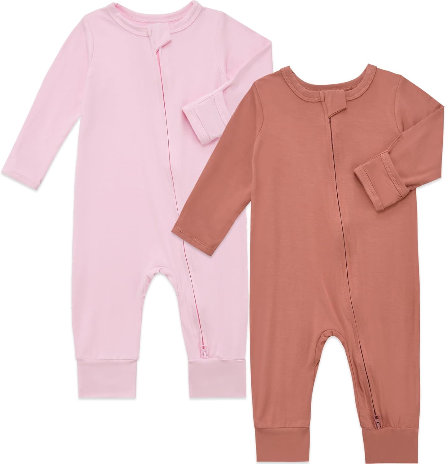 Top|Great|Best Aablexema Baby Footless Pajamas Rayon 3pcs Unisex Infant Zipper Romper with Mitten Cuffs Sleep Play PJs - Smartbabygear.online - Image 2