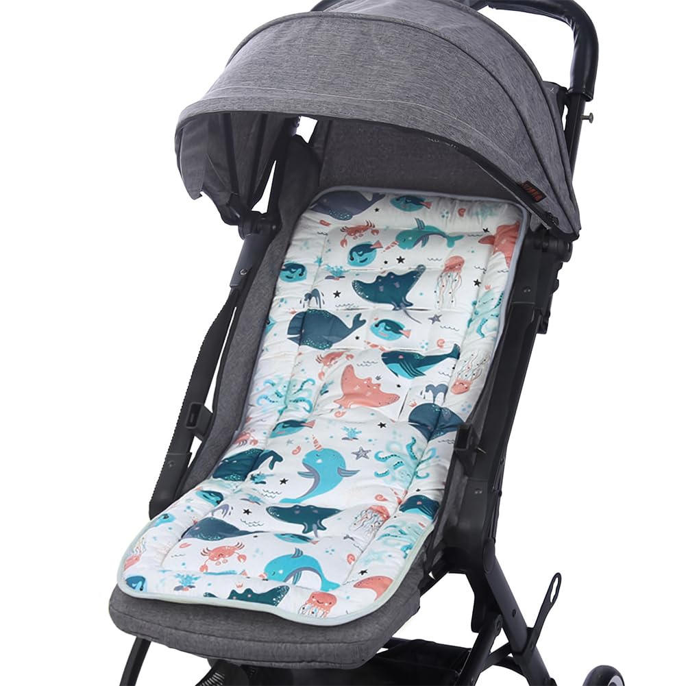 AmazingIReview Stroller Seat Liner Breathable Cotton Stroller Cushion Universal Baby Pushchair Seat Liner Pram Insert Pad for Stroller Car Seat Jogger Buggy High Chair - Image 2