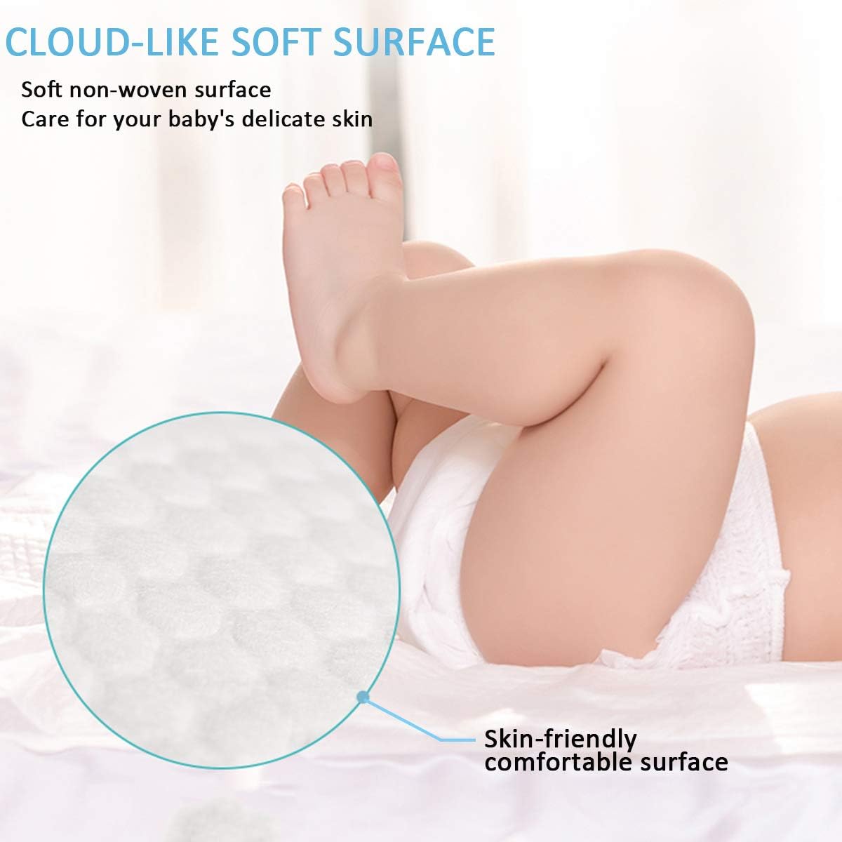 Top Organic Cotton Baby Disposable Changing Pad, 100 Count Ultra Absorbent & Waterproof Super Soft, Quilted Underpads for Baby Diaper Table & Travel 13X18 inch- Extra Thick - Image 3