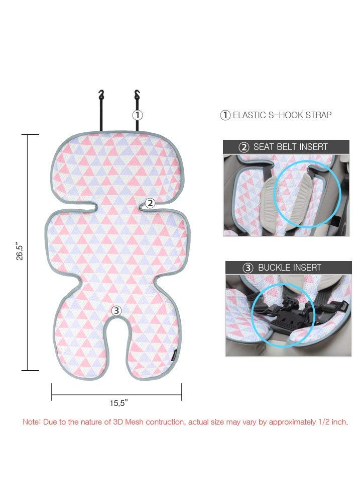 Amazing Manito Clean Basic 3D Mesh Seat Pad/Seat Liner for Stroller and Car Seat (Dot Grey) - Image 6