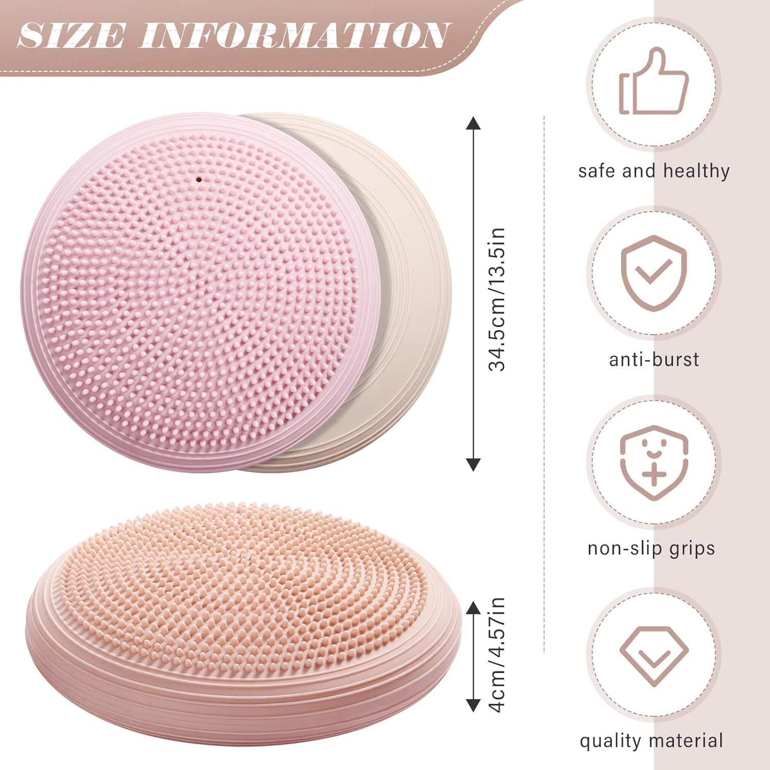 Top Libima 4 Pcs Wiggle Seat Inflated Wobble Cushion for Sensory Kid 13 Inches Balance Disc Flexible Seating for Classroom Sensory Pad for Chair Wiggle Cushion - Image 3