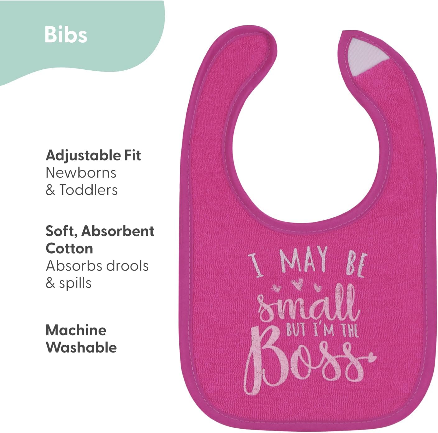 Amazing The Peanutshell Baby Girl Terry Bib Set of 8-100% Cotton, Soft, Absorbent Baby Bibs, Toddler Girl Set, Newborn & Infant Bib - Pink - Image 2