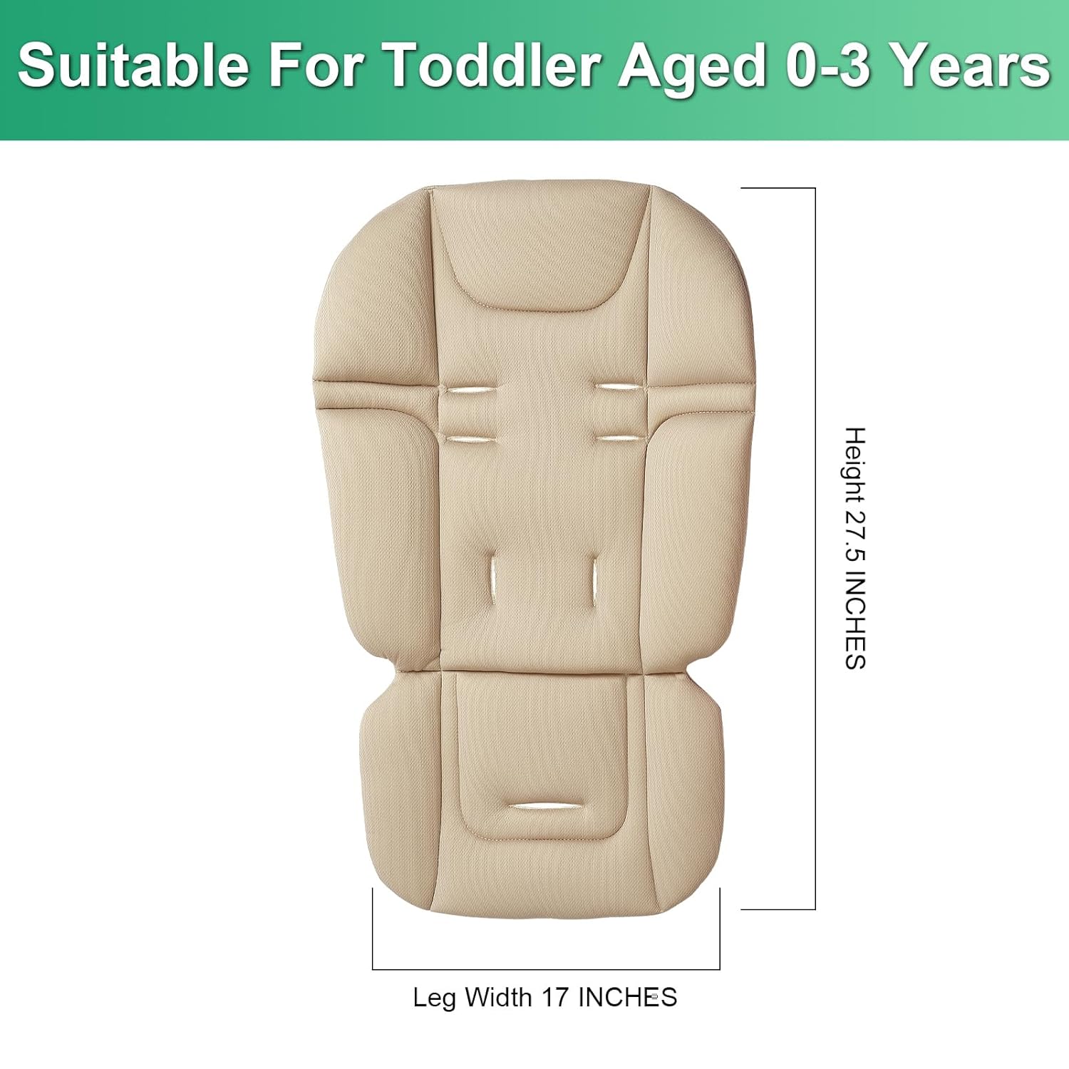 New Baby Stroller Seat Liner for Most Stroller Models, Breathable Fabric Stroller Seat Liner Insert, Ensure Comfort and Support on The Go, Stroller Accessories for Toddler Aged 0-5 Years Old - Image 6