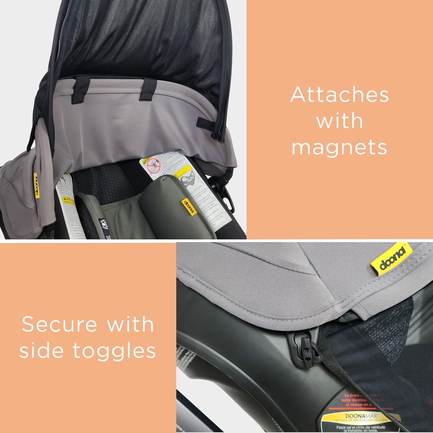 New Doona Sunshade Extension | Doona Accessories Stroller for Summer | Car Seat Cover Attachment for Sun Protection | Carseat Canopy for Baby Sun Shade Extender | Also Compatible with Carseat - Image 5