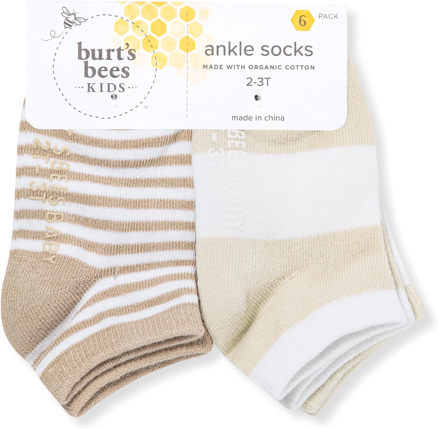 AmazingIReview Burt's Bees Baby Baby Girls' Ankle Socks with Non-Slip Grips (6-Pack) - Image 2