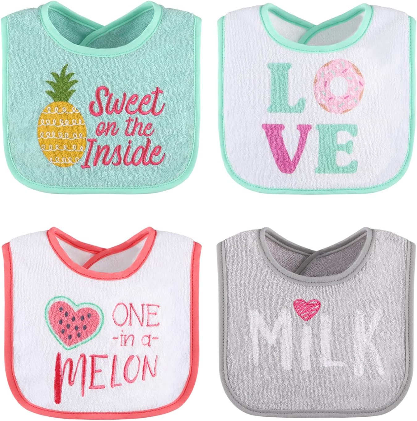 Amazing The Peanutshell Baby Girl Terry Bib Set of 8-100% Cotton, Soft, Absorbent Baby Bibs, Toddler Girl Set, Newborn & Infant Bib - Pink - Image 4