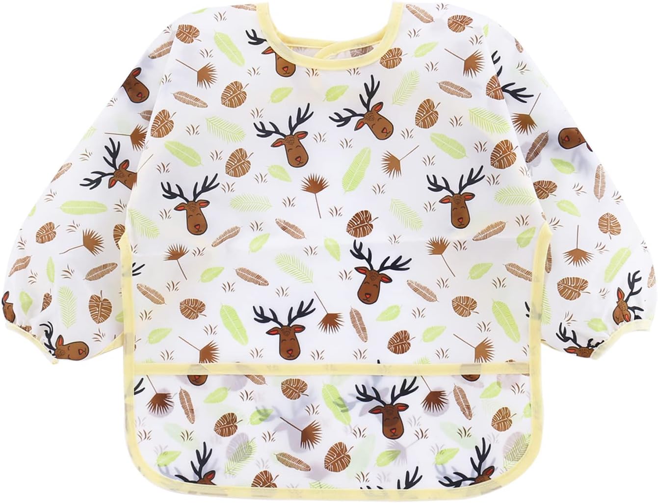 Top PandaEar 5 Pack Long Sleeve Bibs for Babies 6-24 Months, Lightweight Waterproof Toddler Smock for Eating & Messy Art, Washable Weaning Bibs with Stay-Open Pocket, Breathable & Travel-Friendly - Image 4
