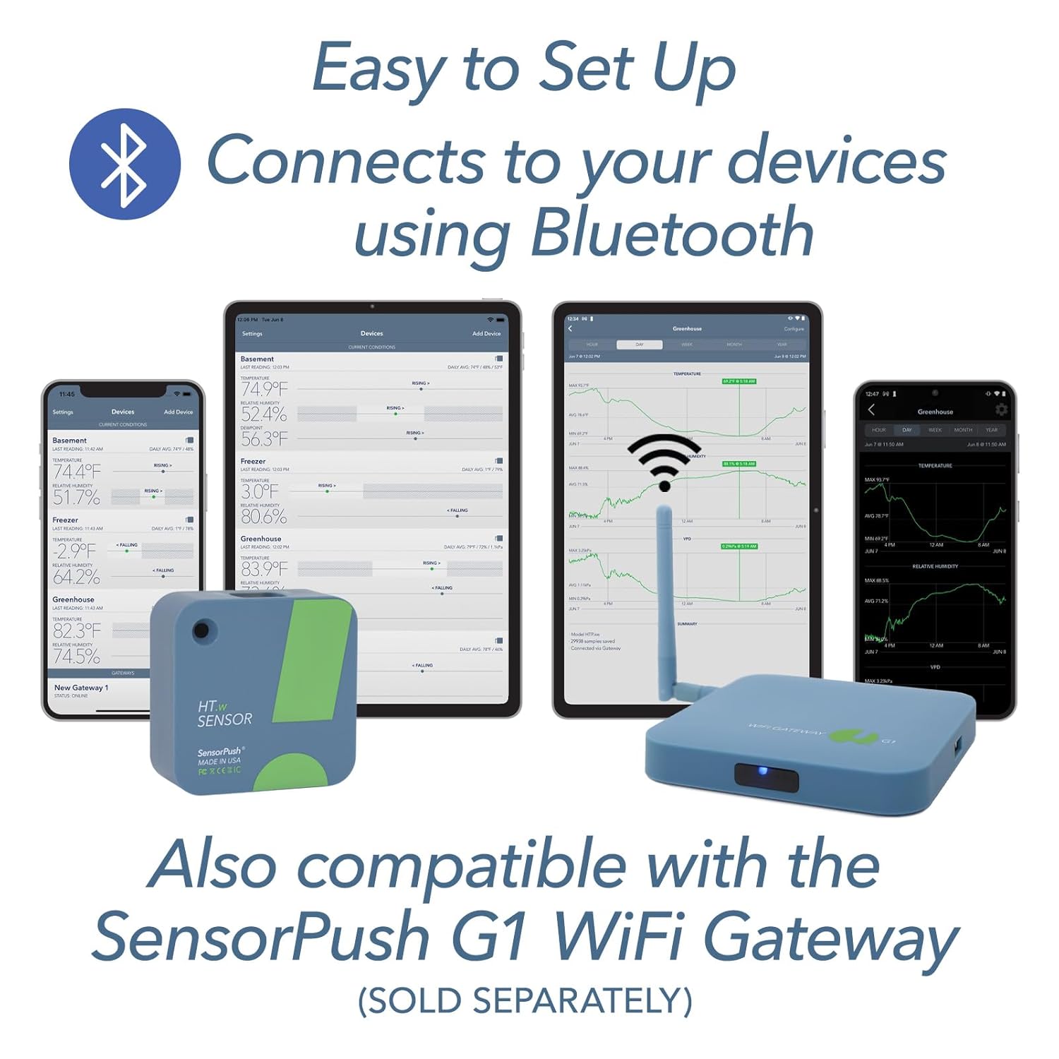 Amazing SensorPush HT.w Smart Temperature Sensor & Humidity Sensor - Thermometer & Hygrometer w/App Monitoring - Water Resistant Temperature and Humidity Monitor w/Heat Index for RV, Fridge & More - Image 8