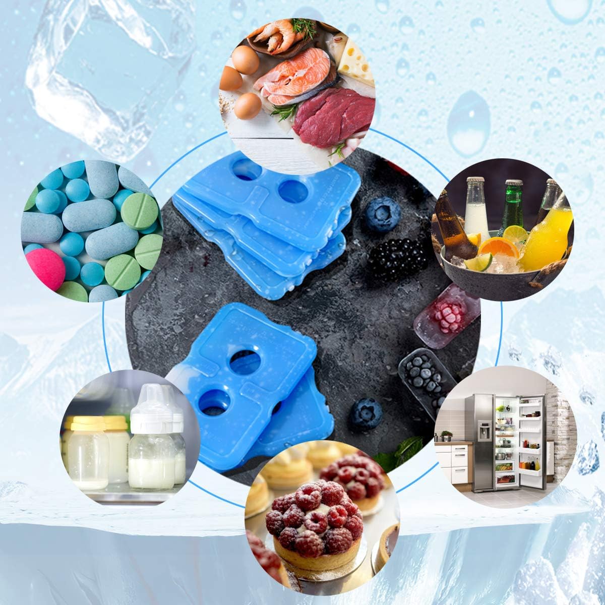 Amazing Cold Ice Pack Brick Reusable Long Lasting Cool Slim Thin Freezer Pack Cooler for Lunch Boxes Bag - Image 6