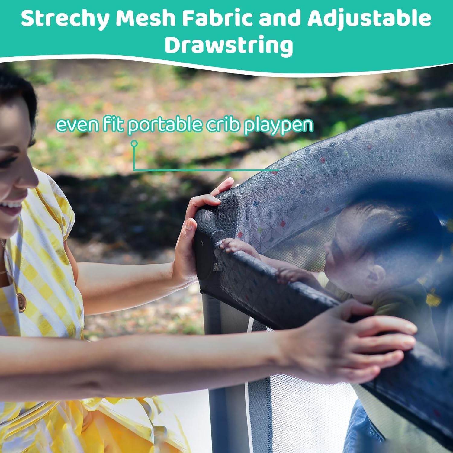 Top Stroller Mesh Shade Stroller Net Cover Baby Car Seat Carrier Shade-Ventilated and See Through Mesh - Image 8