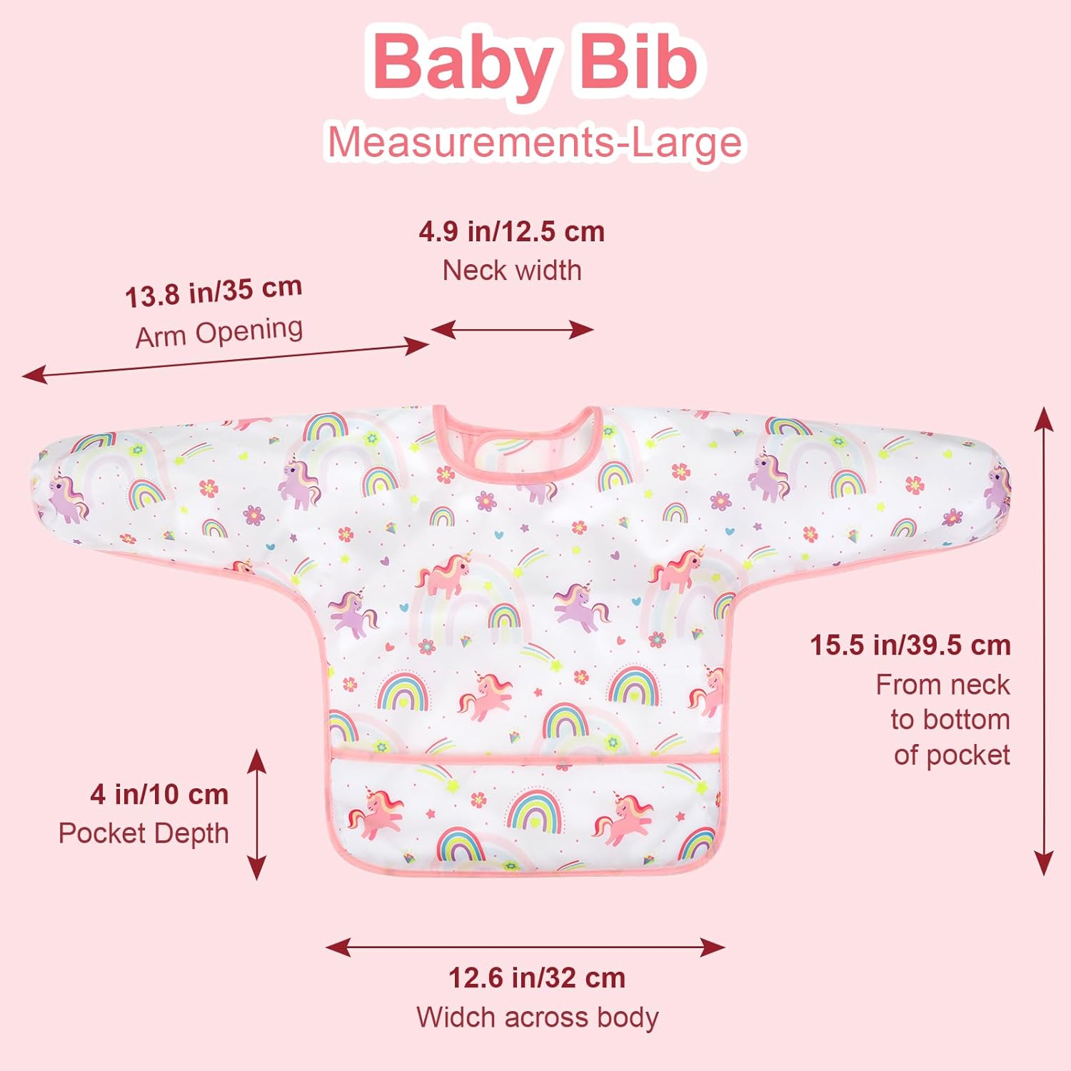 Amazing Accmor 4 Pack Long Sleeve Bibs, Baby Smock Waterproof Sleeved Bib Smock for Baby Toddler 6-36 Months - Image 7