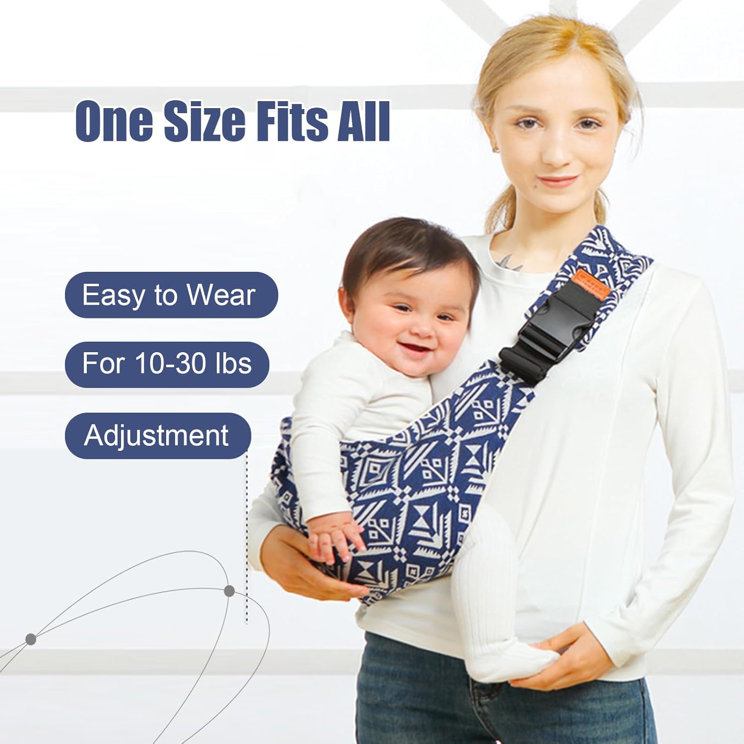 Amazing Baby Sling Carrier,Baby Sling,Toddler Carrier,Adjustable and Non-Slip Hip Seat Carriers Carrying 10-30 lbs(Square) - Image 3