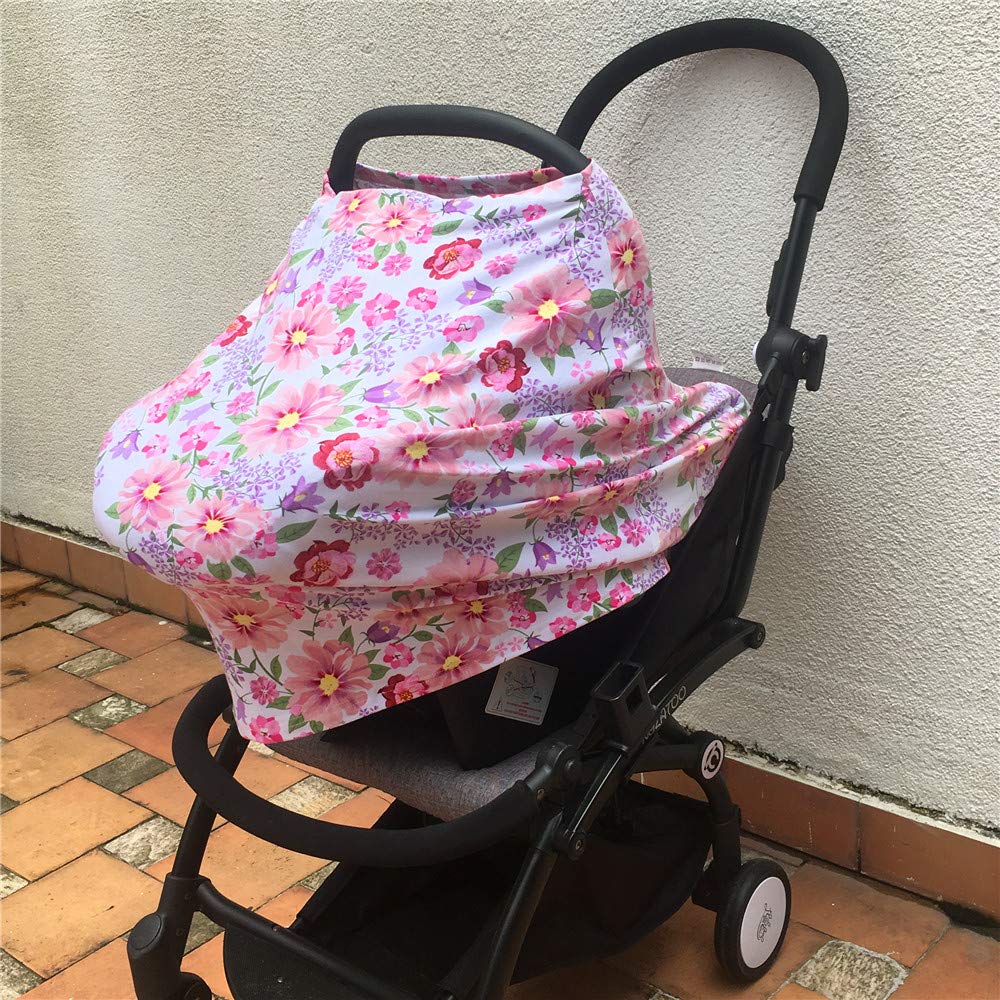 Amazing 2 Pack Baby Car Seat Cover Soft Stretchy Nursing Cover, Sun Protection for Babies, Stroller Canopy, Breathable Infant Car Seat Canopy - Image 4