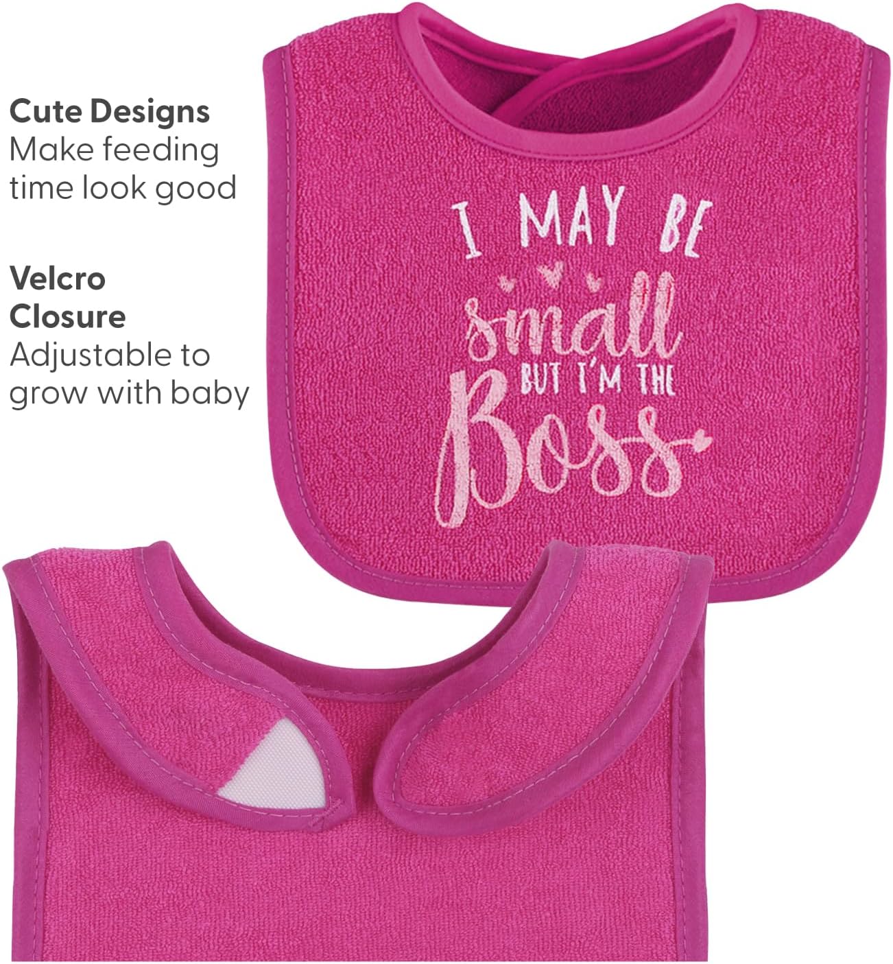 Amazing The Peanutshell Baby Girl Terry Bib Set of 8-100% Cotton, Soft, Absorbent Baby Bibs, Toddler Girl Set, Newborn & Infant Bib - Pink - Image 3