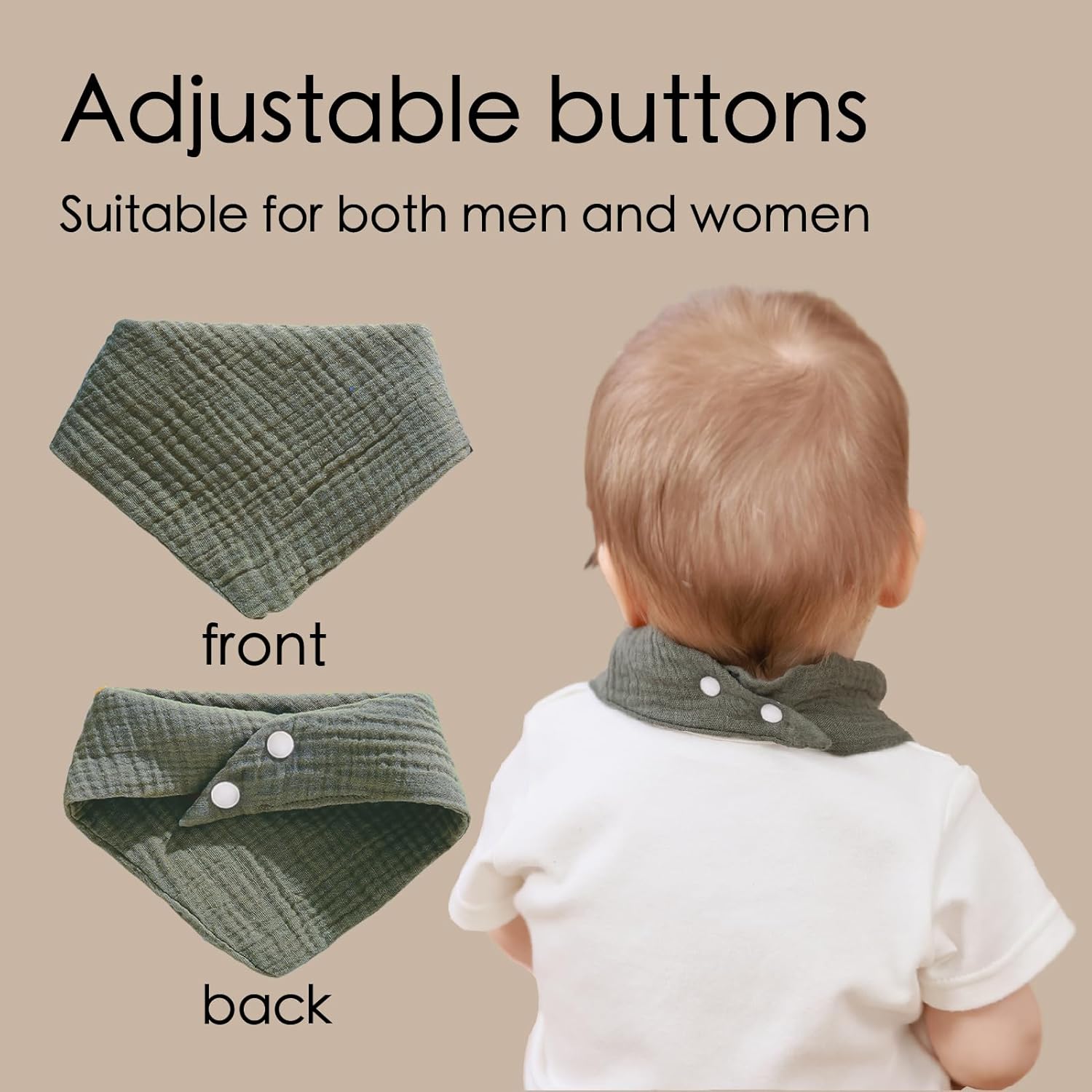 Top Muslin Bibs, 8 Pack Baby Bandana Drool Bibs,Extra Absorbent Soft Cotton,Baby Bib for Drooling and Teething - Image 4