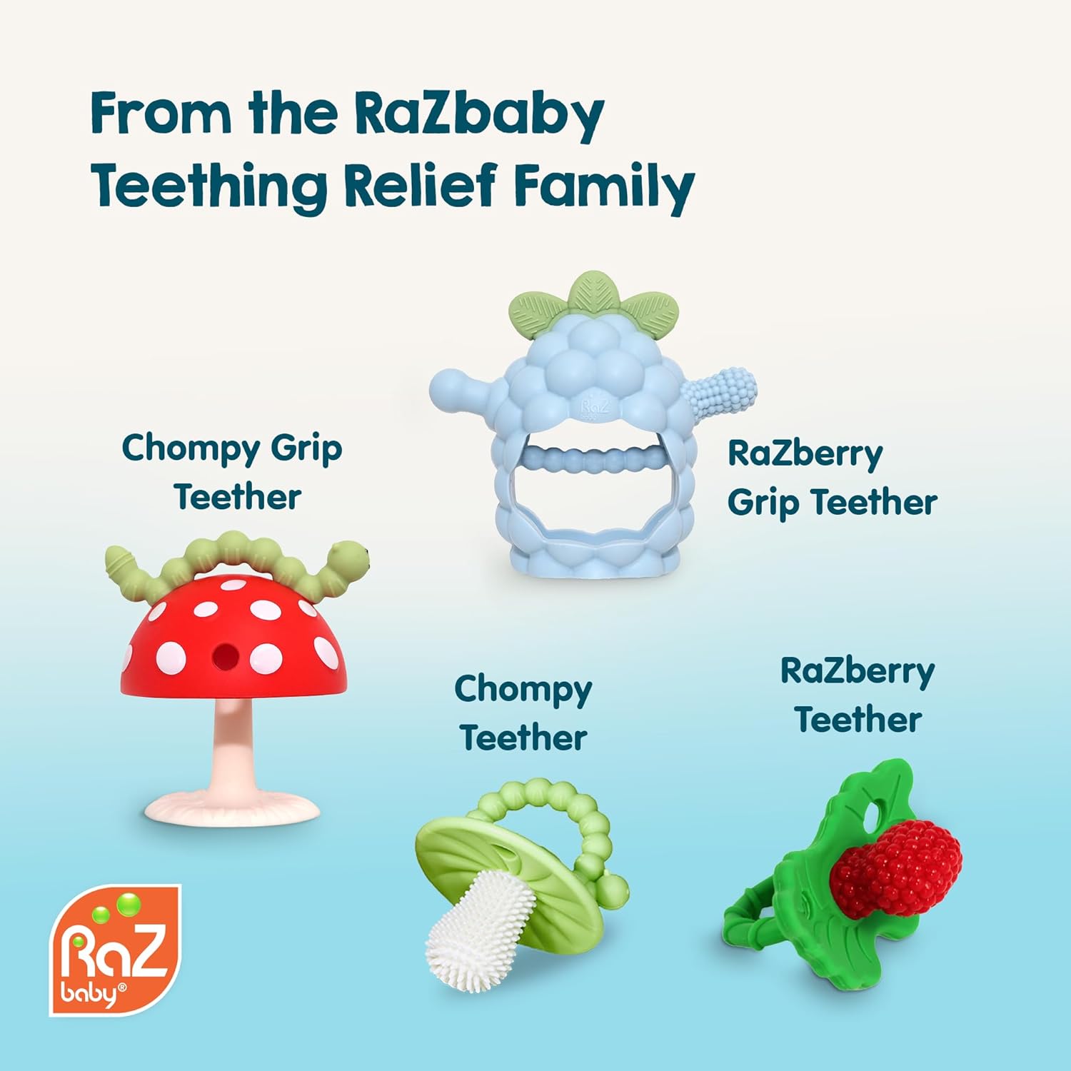 Awesome RaZbaby Bites Silicone Baby Teething Toy – Sensory Toy with Textured BerryBumps for Teething Relief, Easy-to-Hold Fruit Shape, BPA-Free, Soothes Front & Back Teeth – Gift for Babies, 3 Months+, Pink - Image 10