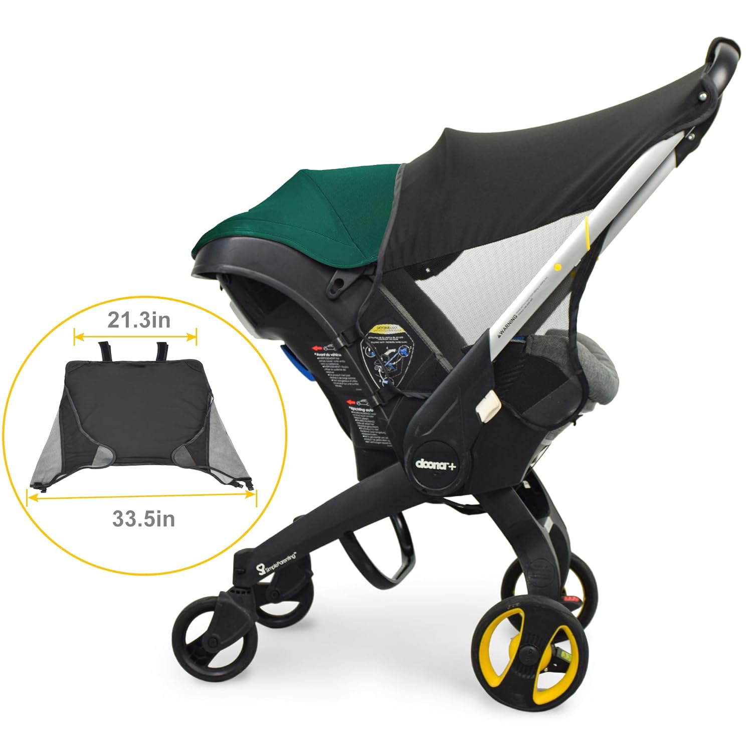 Top Custom Designed Sunshade Extension Compatible with Doona car seat Stroller, Marsheepy Stroller Sun Shade Baby Car seat UV Protection Sun Cover for Baby Pushchairs Strollers - Image 4