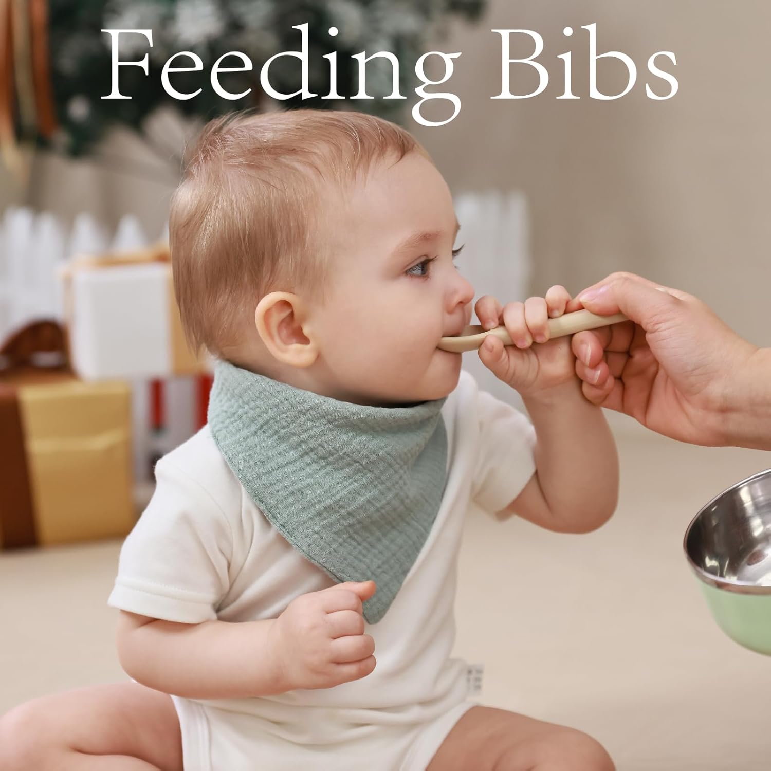 Top Muslin Bibs, 8 Pack Baby Bandana Drool Bibs,Extra Absorbent Soft Cotton,Baby Bib for Drooling and Teething - Image 2