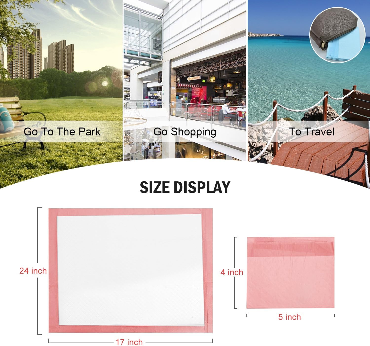 Top Rocinha Disposable Changing Pads for Baby 24 Inches x 17 Inches Disposable Underpads Waterproof Diaper Changing Pad Breathable Underpads Bed Table Protector Mat Changing Pad Liner - Image 6