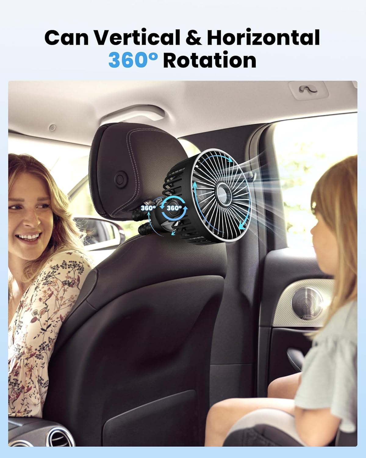 Awesome Portable Stroller Fan, 5200 mAh Rechargeable Personal Fan, with 360° Rotate Flexible Tripod and TYPE-C Port 3 Speed Small Mini USB Clip-on Fans Can Handheld and Desk for Stroller Car Seat Crib Outdoor - Image 3