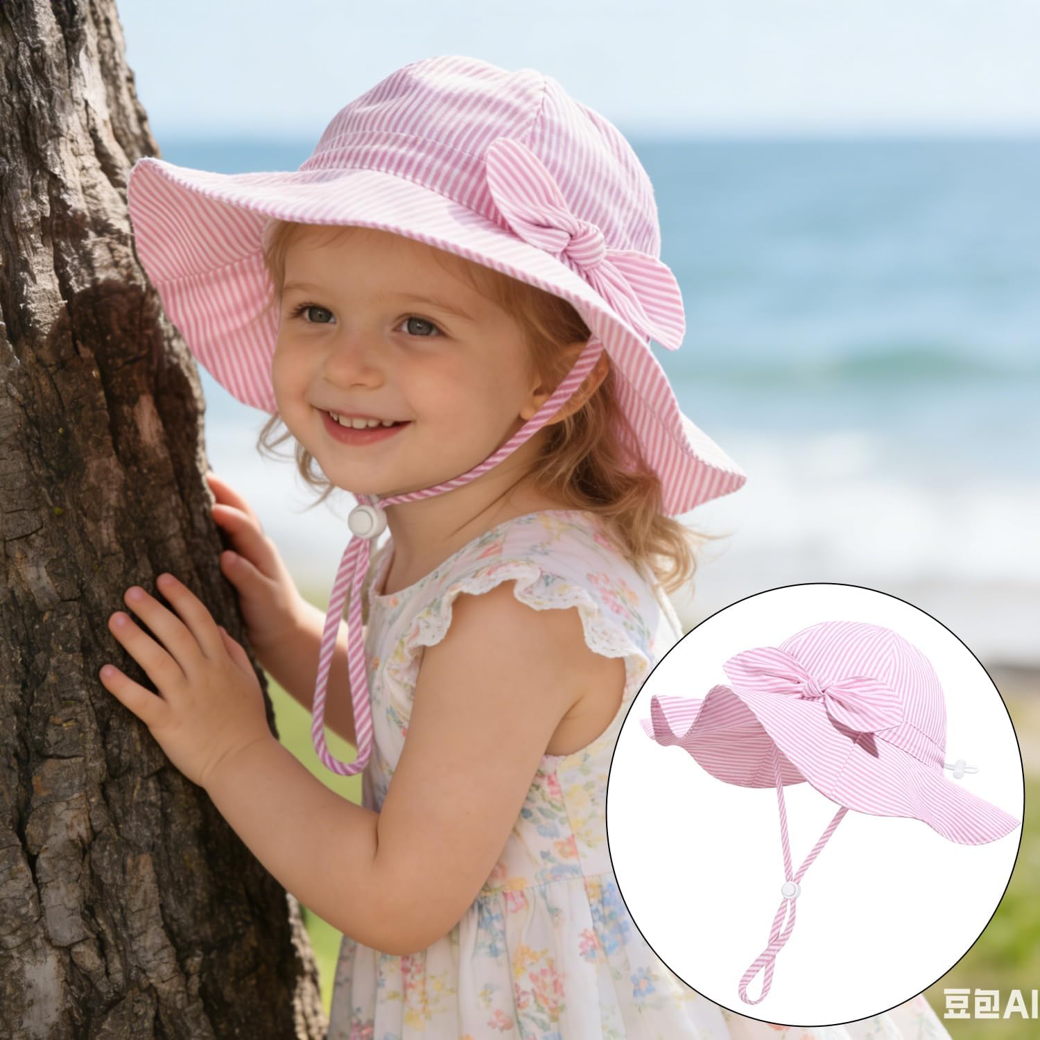 Top Features Baby Girl Sun Hat Summer Foldable Beach Hats with UPF50+ Sun Protection Wide Brim Toddler Bucket Hat Cap - Image 3