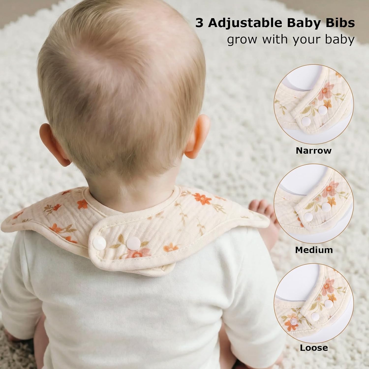 Amazing CandyHome Muslin Bibs for Baby Girl Boy 6 Pack, 100% Cotton Extra Soft Absorbent Bandana Baby Bibs for Drooling and Teething Toddler Baby Girl Newborn Essentials Gifts - Image 6