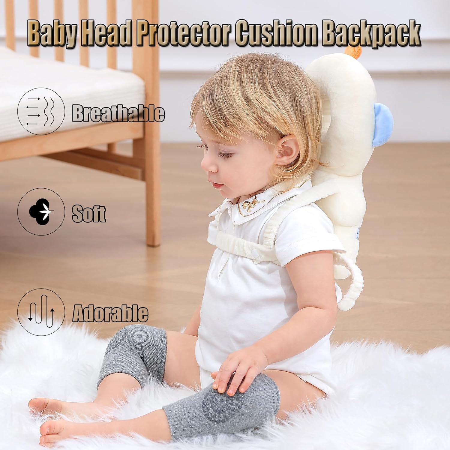 NEW Feidoog Baby Head Protector Cushion Backpack with 3 Knee Pads for Walking & Crawling,Astronauts - Image 2