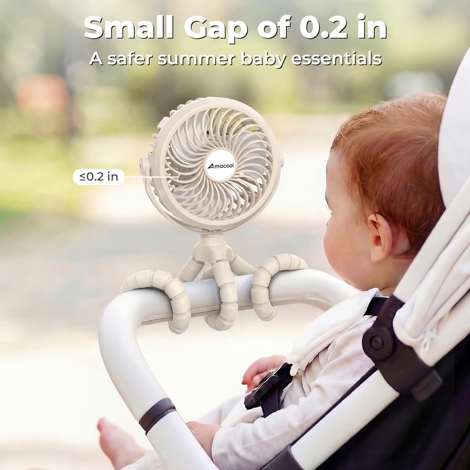 Amazing AMACOOL Battery Operated Stroller Fan, Baby Travel Essentials for Beach Disney, Newborn Boy & Girl Showers Gifts Registry Search, Rechargeable Clip On Fan for Car Seat Wagon Crib Bike Treadmill - Image 2