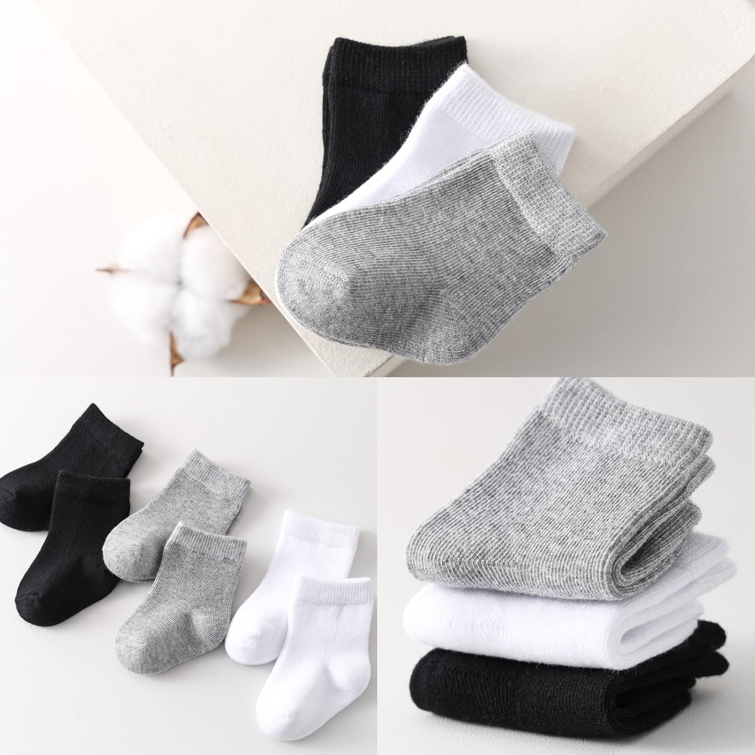 AmazingIReview Baby Crew Socks 12-Pack,Newborn Baby Boys Girls Socks 0-3/3-6 Months,No Polyester,Soft Skin-Friendly,Combed Cotton - Image 6