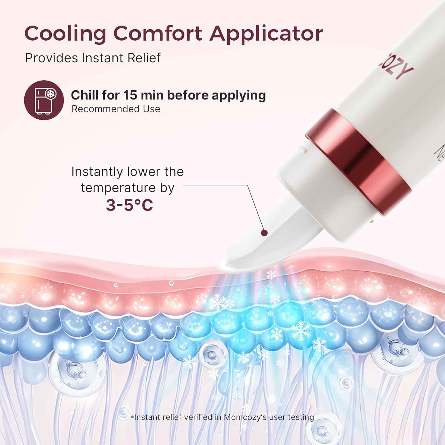 Awesome Momcozy Cooling Nipple Cream Safe for Nursing,Fast Relief with Cooling Ceramic Applicator for Cracked Nipple & Dry Skin, No Lanolin Nipple Butter,Plant-Based Formula, Breastfeeding Essentials, 1.76oz - Image 3
