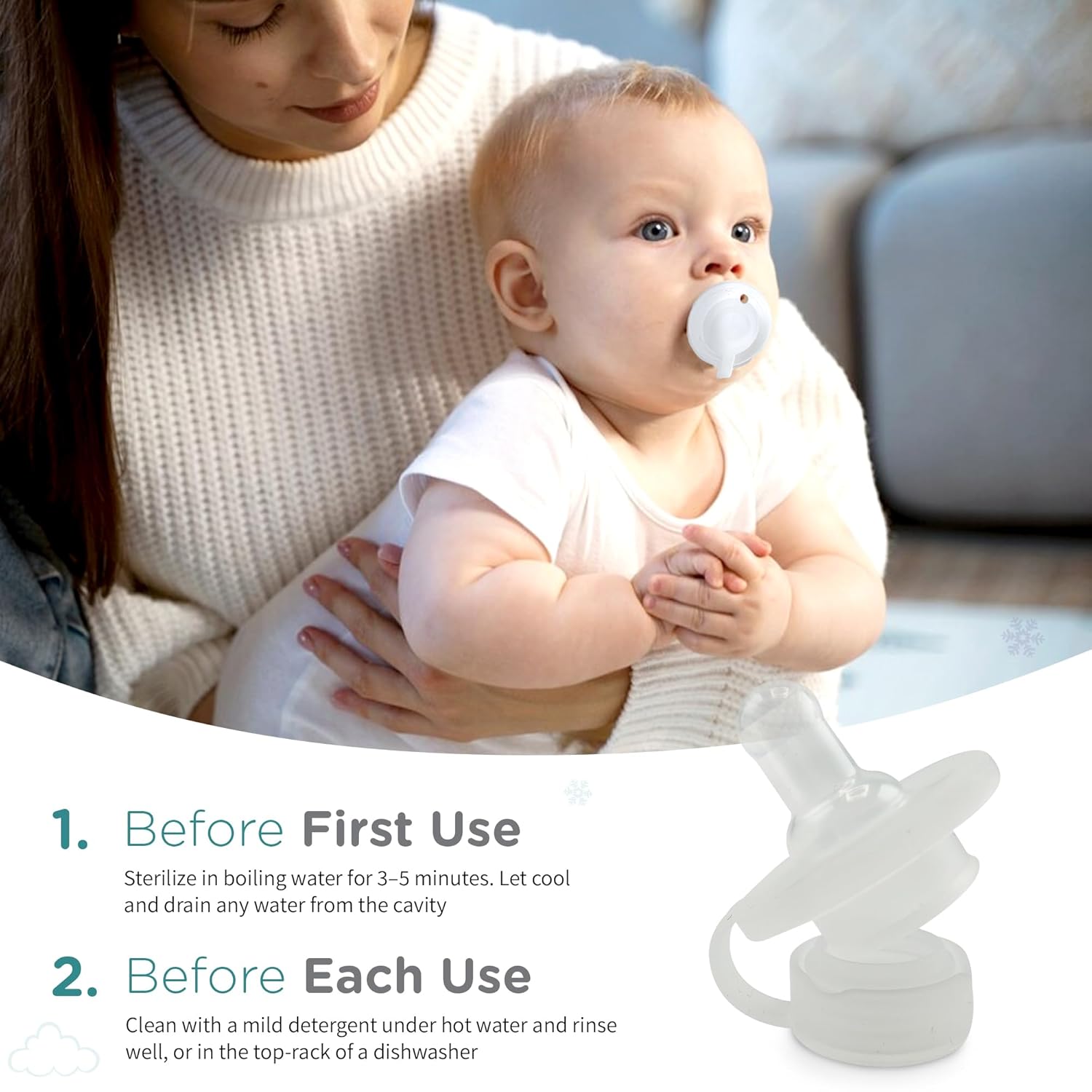 Review Nippii Freezable Pacifier for Baby Teething Relief - Safe Infant Teether with Cooling Effect - Easy to Clean, Medical Grade Soft Silicone - BPA Free - for Babies 0-9 Months - Made in USA - Image 5